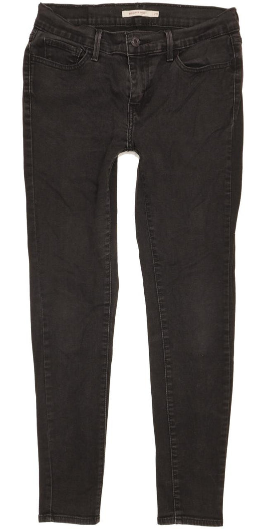 Levi's 710 Super Women Black Skinny Slim Stretch Jeans W29 L27