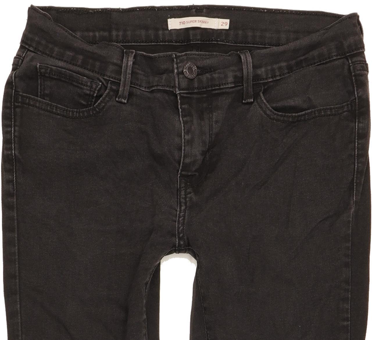 Levi's 710 Super Women Black Skinny Slim Stretch Jeans W29 L27