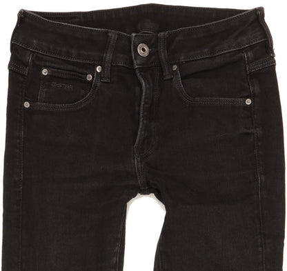 G-Star 3301 Women Black Skinny Slim Stretch Jeans W27 L29