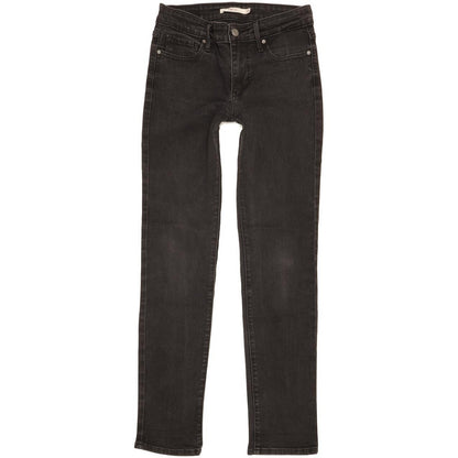 Levi's 712 Women Black Straight Slim Stretch Jeans W25 L29