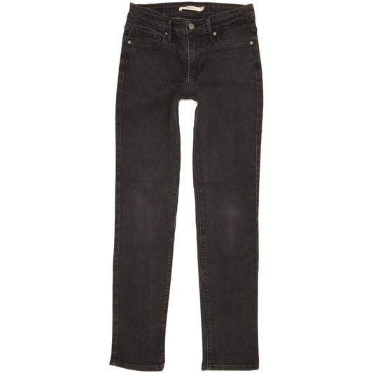 Levi's 712 Women Black Straight Slim Stretch Jeans W25 L29