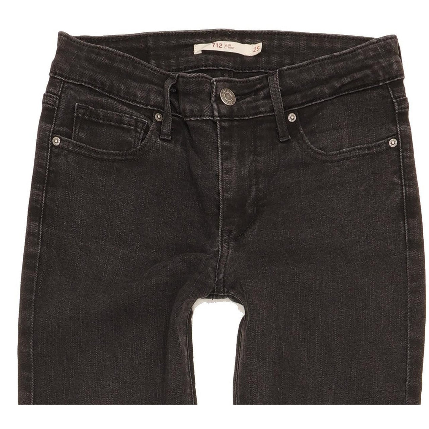 Levi's 712 Women Black Straight Slim Stretch Jeans W25 L29