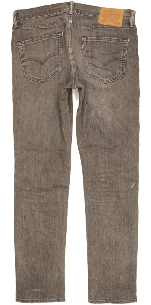 Levi's 511 Men Grey Straight Slim Stretch Jeans W32 L31