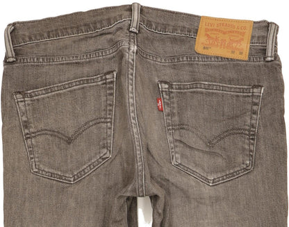 Levi's 511 Men Grey Straight Slim Stretch Jeans W32 L31