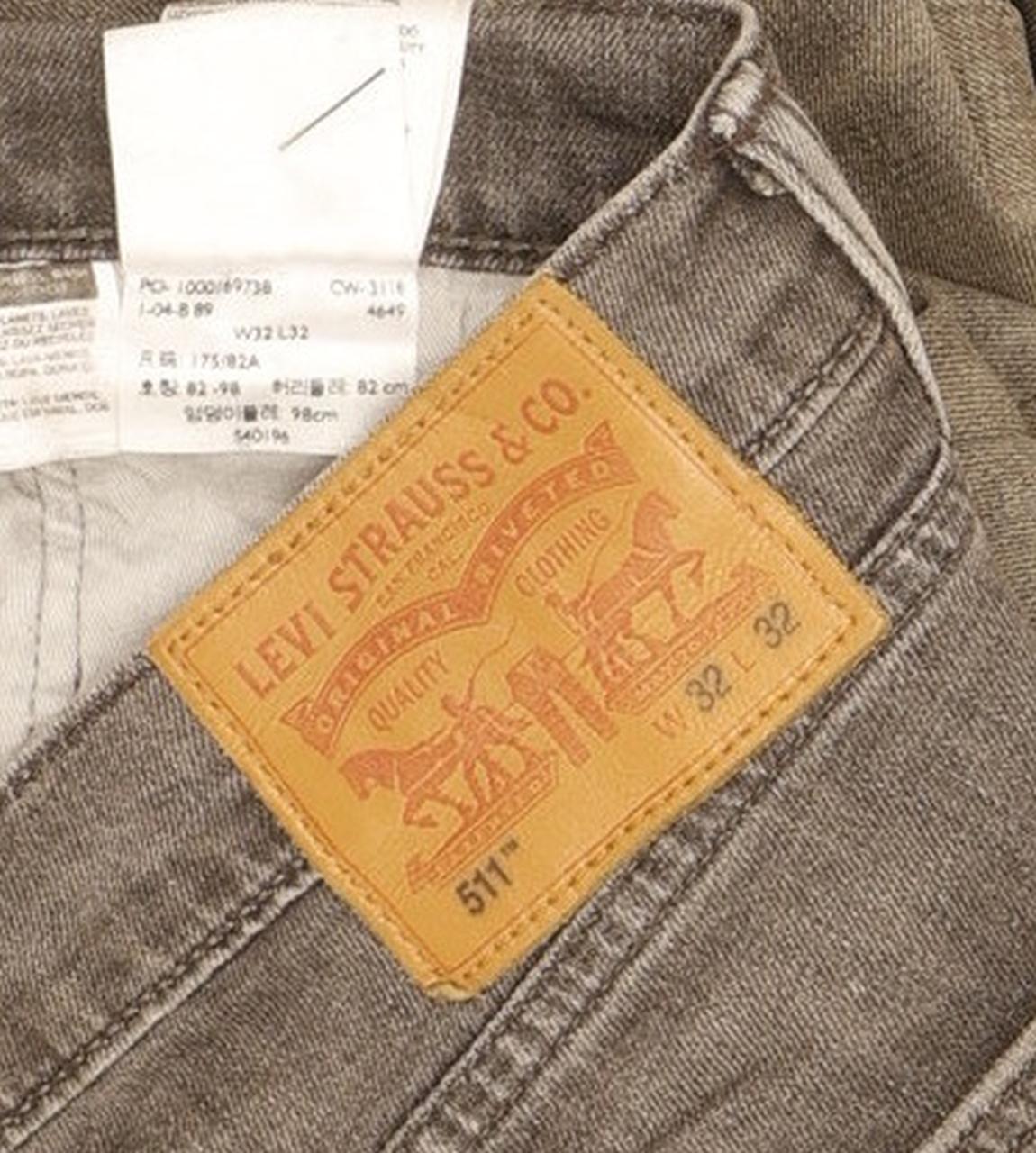Levi's 511 Men Grey Straight Slim Stretch Jeans W32 L31