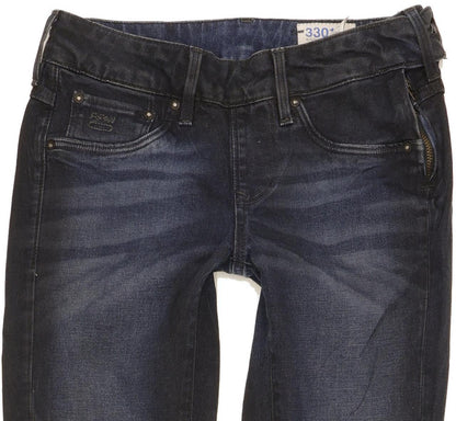 G-Star 3301 Women Blue Skinny Slim Stretch Jeans W25 L26