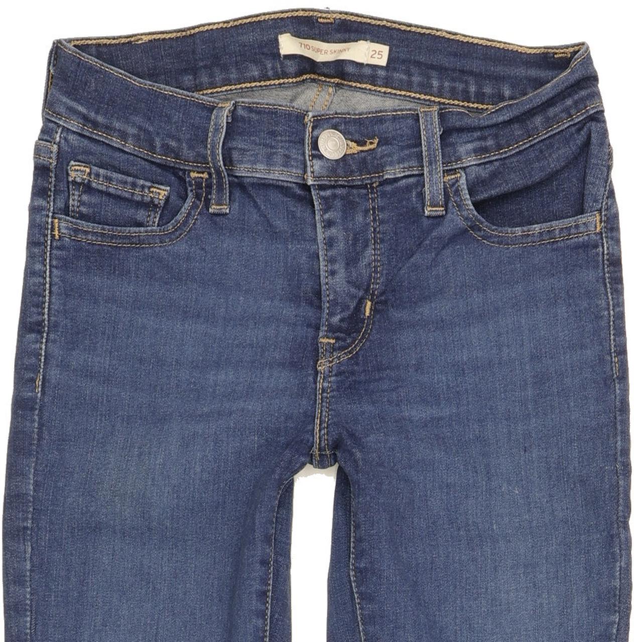 Levi's 710 Super Women Blue Skinny Slim Stretch Jeans W25 L30