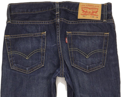 Levi's 511 Men Blue Straight Slim Jeans W30 L31