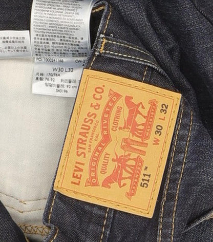 Levi's 511 Men Blue Straight Slim Jeans W30 L31