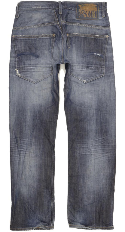 G-Star Bullit Men Blue Straight Loose Jeans W31 L33