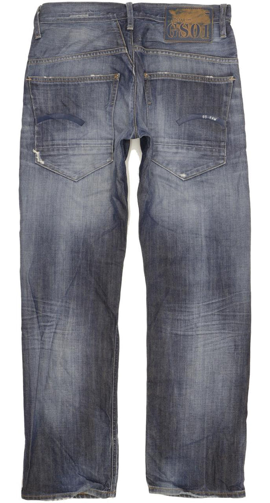 G-Star Bullit Men Blue Straight Loose Jeans W31 L33