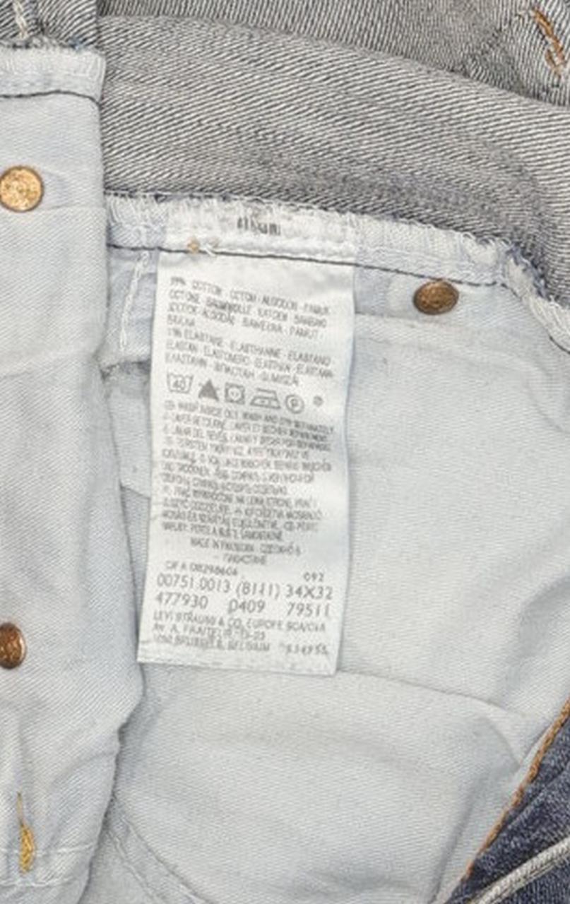 Levi's 751 Men Blue Straight Regular Stretch Jeans W34 L32