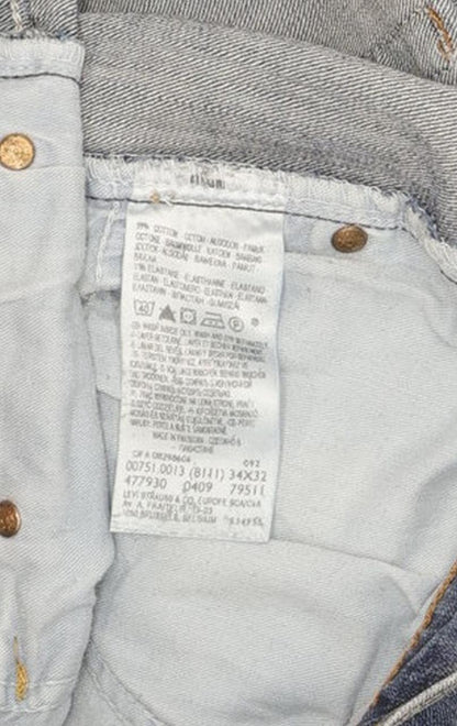 Levi's 751 Men Blue Straight Regular Stretch Jeans W34 L32