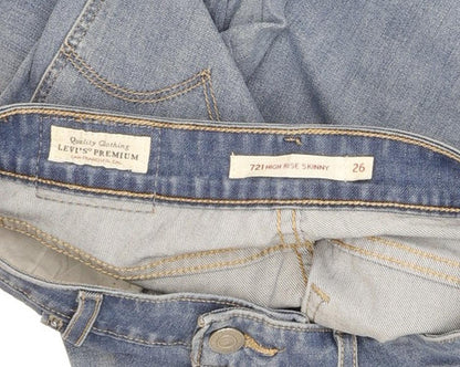 Levi's 721 Women Blue Skinny Slim Stretch Jeans W26 L28