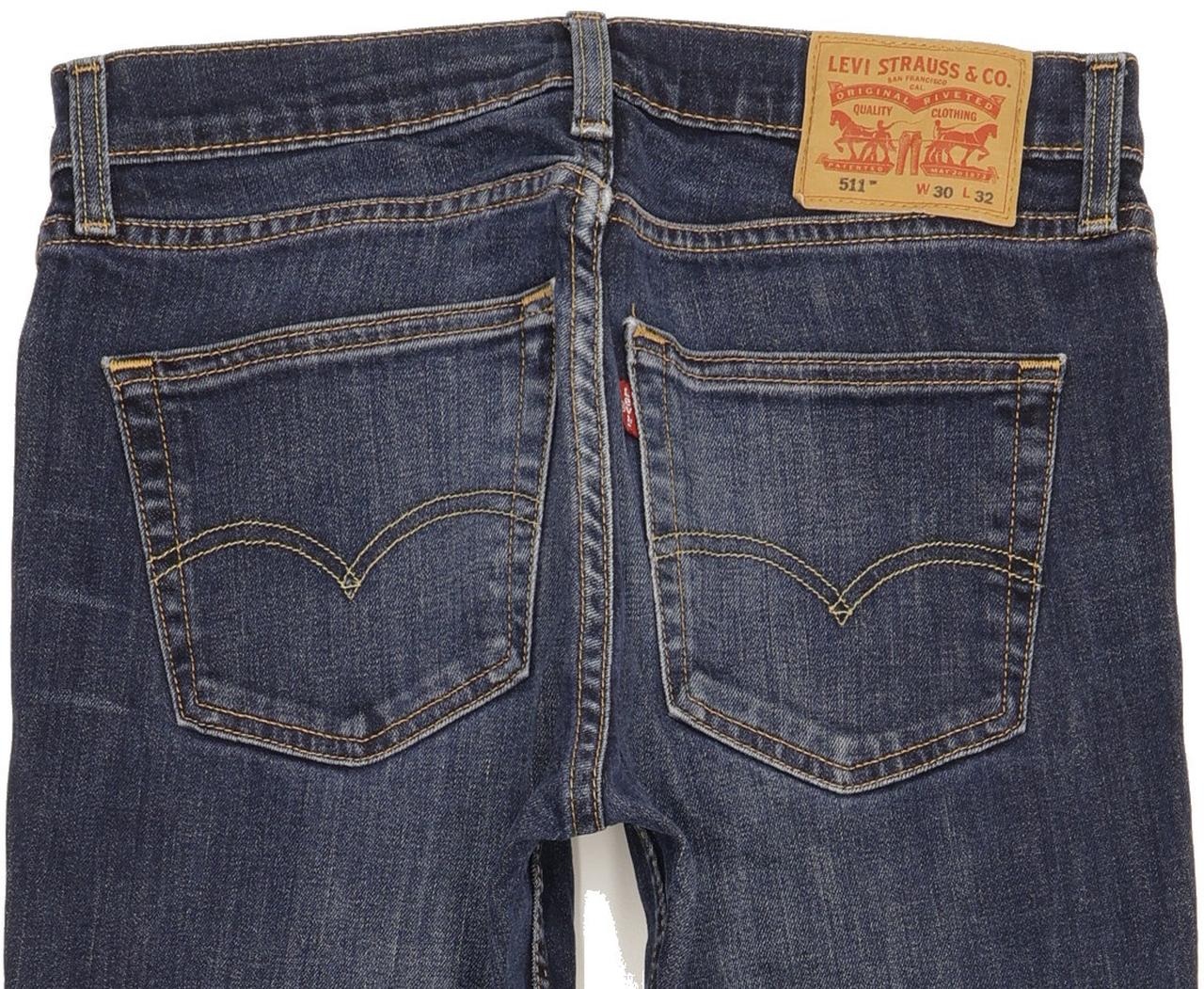 Levi's 511 Men Blue Straight Slim Stretch Jeans W30 L31