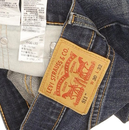 Levi's 511 Men Blue Straight Slim Stretch Jeans W30 L31