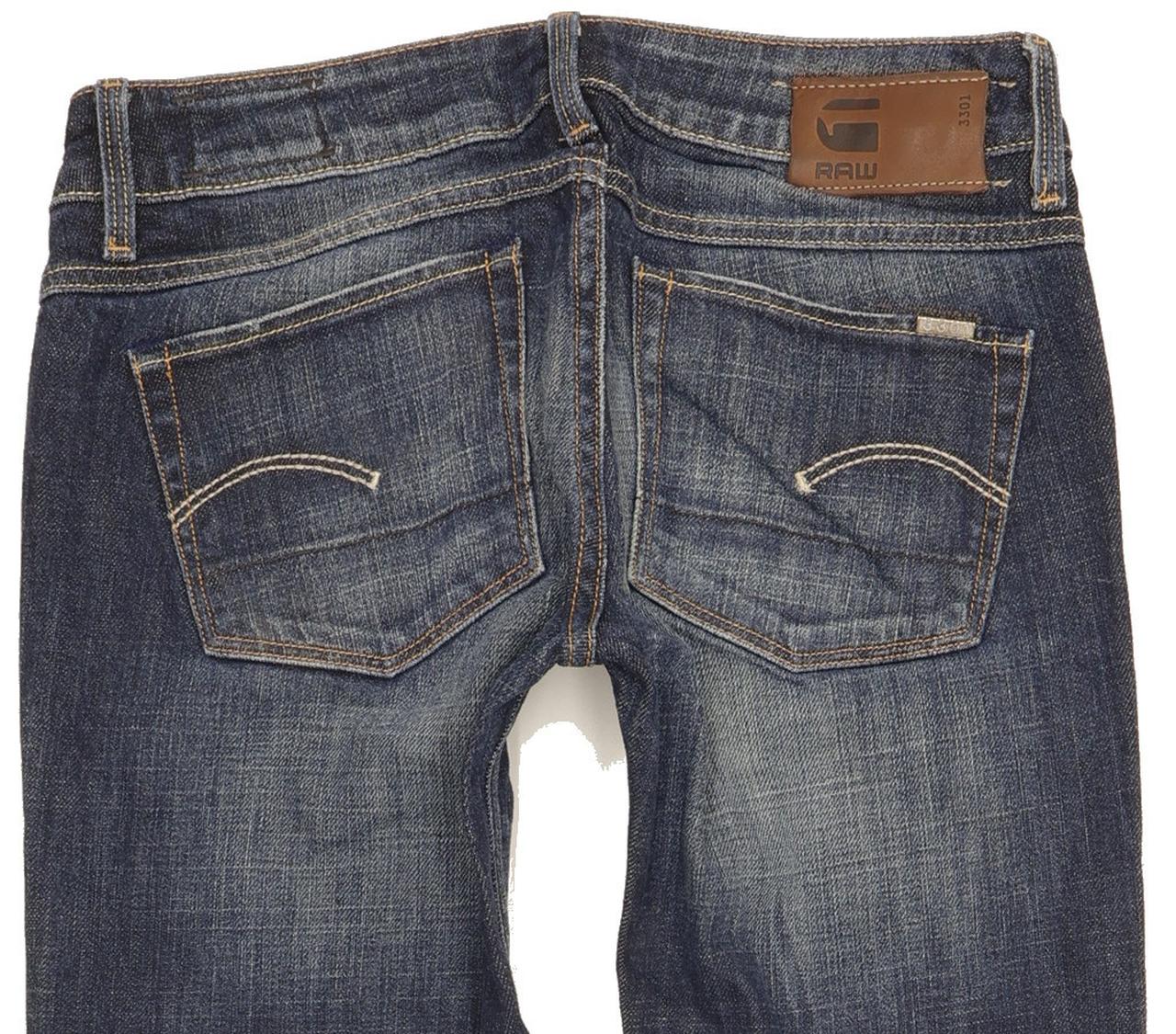 G-Star 3301 Women Blue Straight Slim Stretch Jeans W26 L29