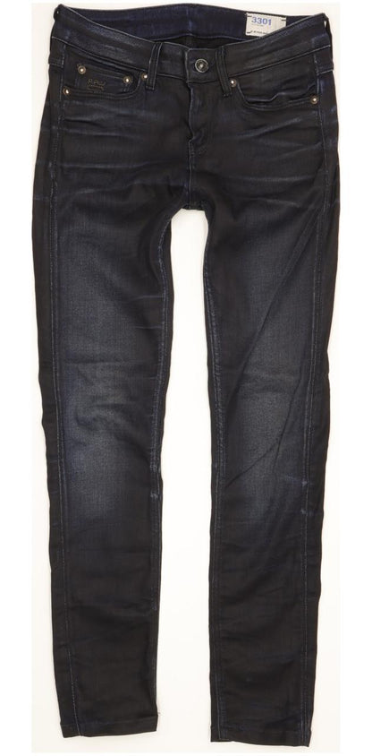 G-Star 3301 Contour Women Navy Skinny Slim Stretch Jeans W26 L28