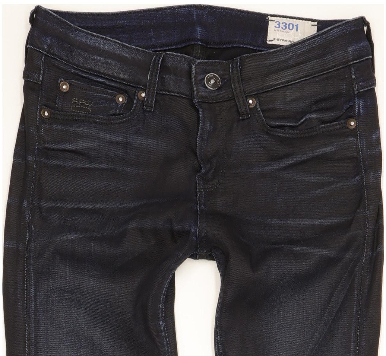 G-Star 3301 Contour Women Navy Skinny Slim Stretch Jeans W26 L28