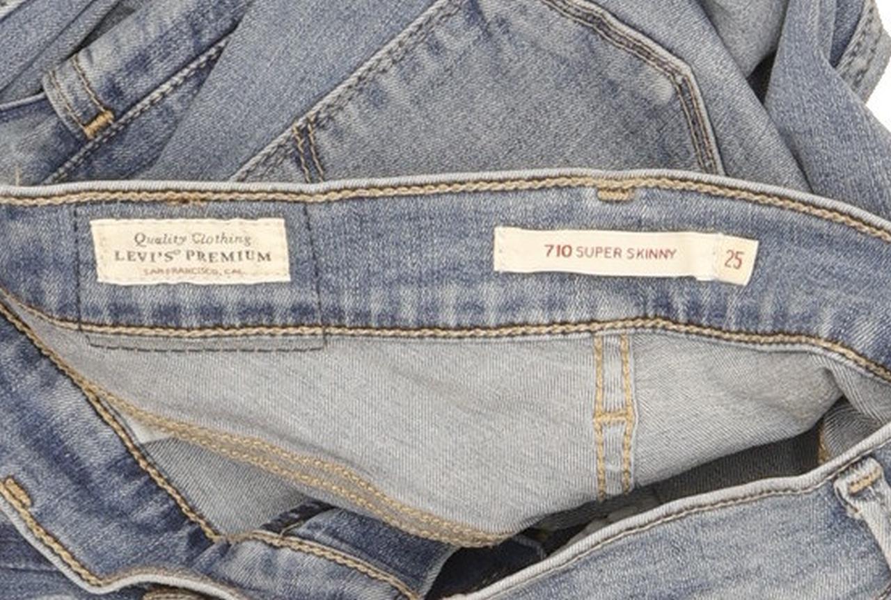 Levi's 710 Super Women Blue Skinny Slim Stretch Jeans W25 L29
