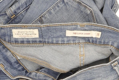 Levi's 710 Super Women Blue Skinny Slim Stretch Jeans W25 L29