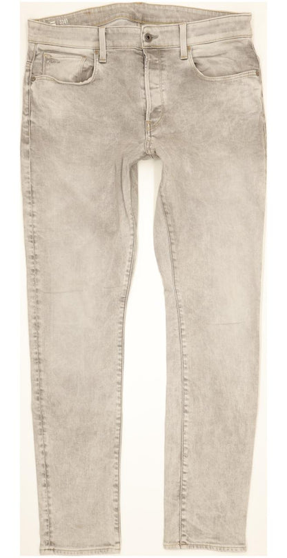 G-Star 3301 Men Grey Tapered Slim Stretch Jeans W36 L33