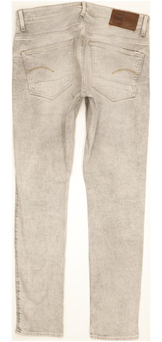 G-Star 3301 Men Grey Tapered Slim Stretch Jeans W36 L33