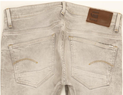 G-Star 3301 Men Grey Tapered Slim Stretch Jeans W36 L33