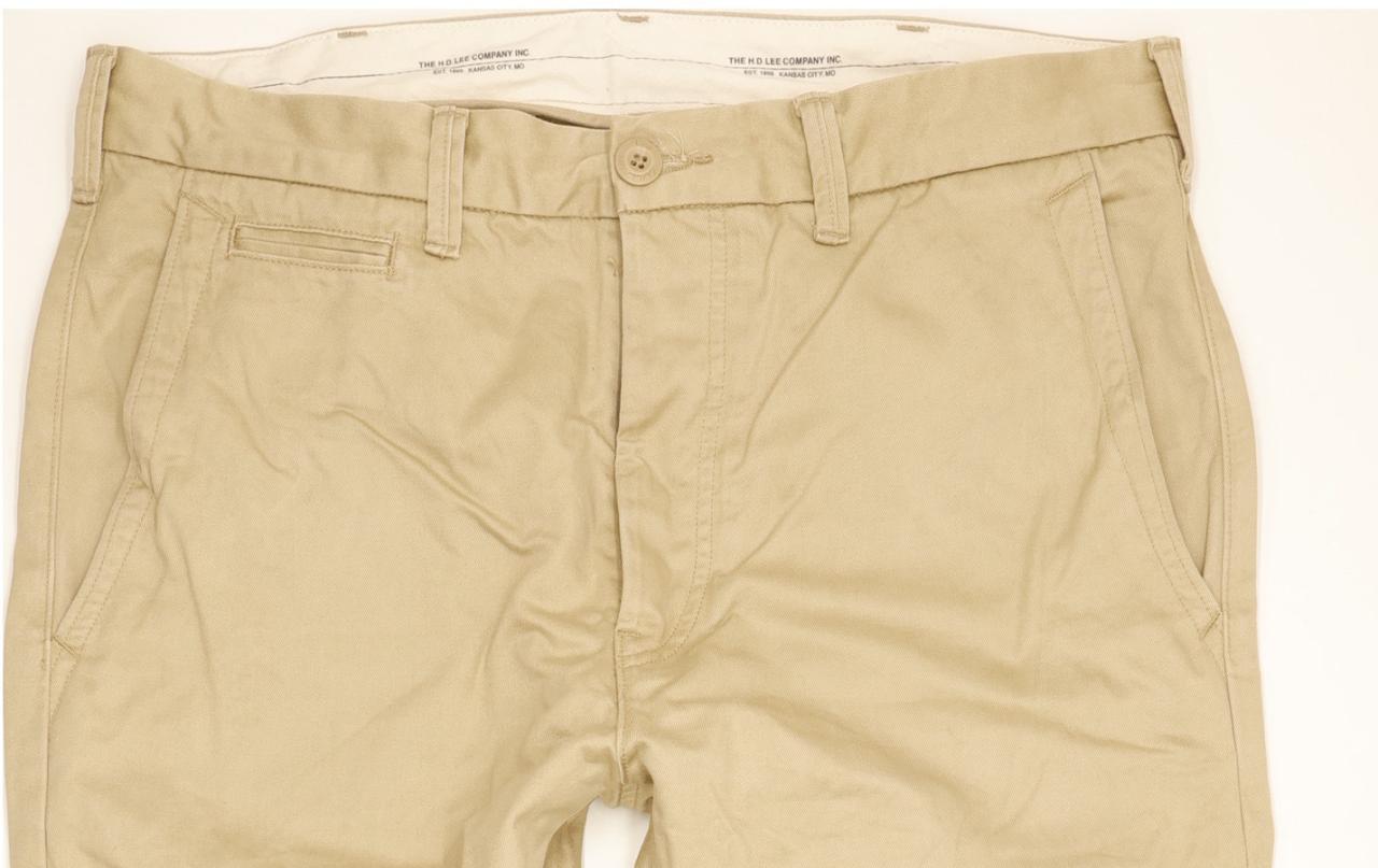 Lee Men Beige Straight Regular Chino Jeans W33 L32