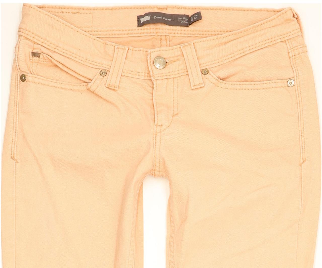Levi's Demi Curve Orange Women Skinny Slim Stretch Jeans W27 L30