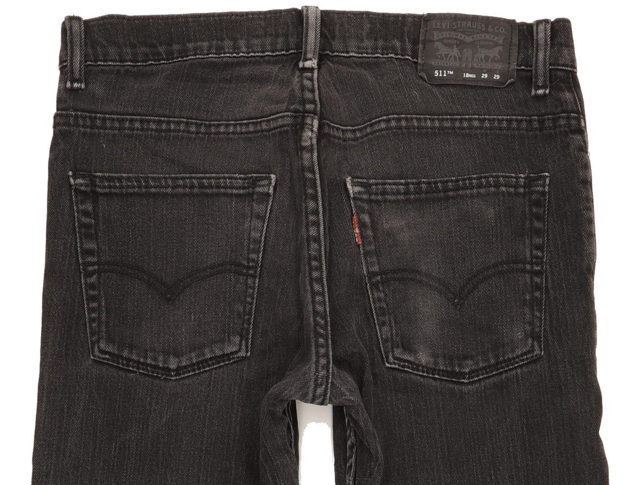 Levi's 511 Men Black Straight Slim Stretch Jeans W29 L29