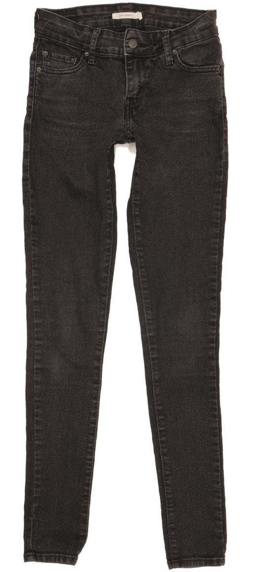 Levi's 711 Women Black Skinny Slim Stretch Jeans W26 L32