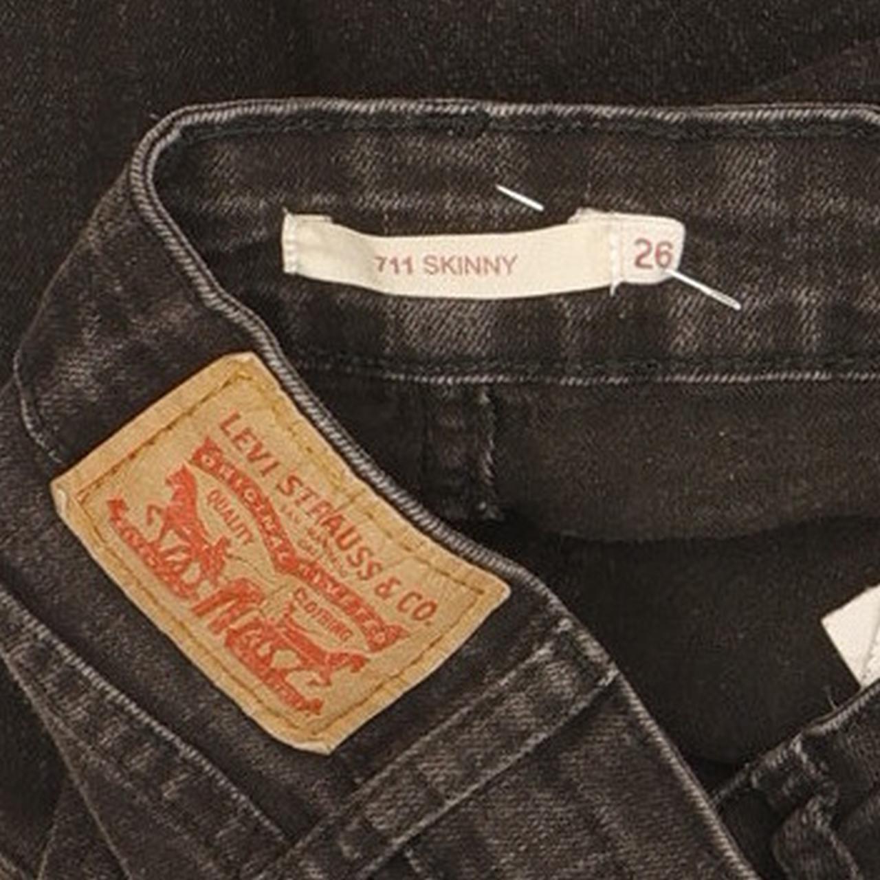 Levi's 711 Women Black Skinny Slim Stretch Jeans W26 L32