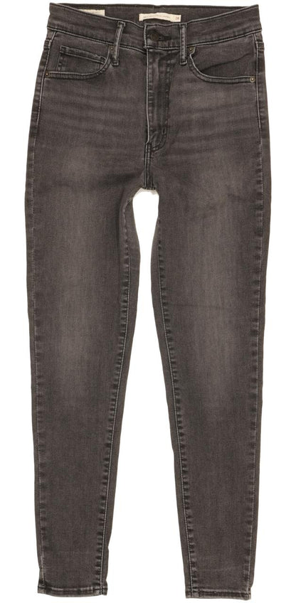 Levi's Mile Charcoal Skinny Slim Stretch Jeans High Waisted W28 L28