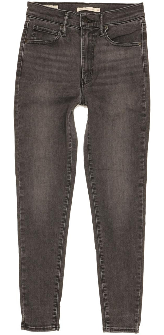 Levi's Mile Charcoal Skinny Slim Stretch Jeans High Waisted W28 L28