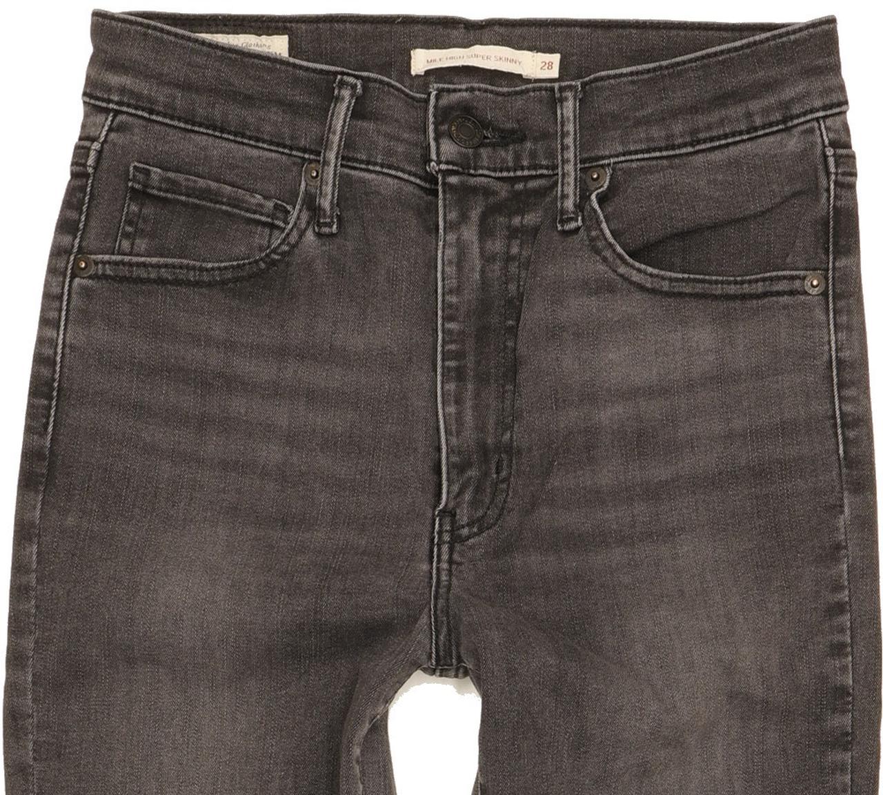Levi's Mile Charcoal Skinny Slim Stretch Jeans High Waisted W28 L28