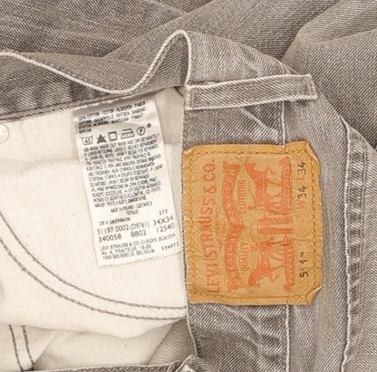 Levi's 511 Men Grey Straight Slim Jeans W34 L33
