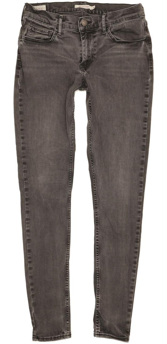 Levi's 710 Super Women Charcoal Skinny Slim Stretch Jeans W30 L30