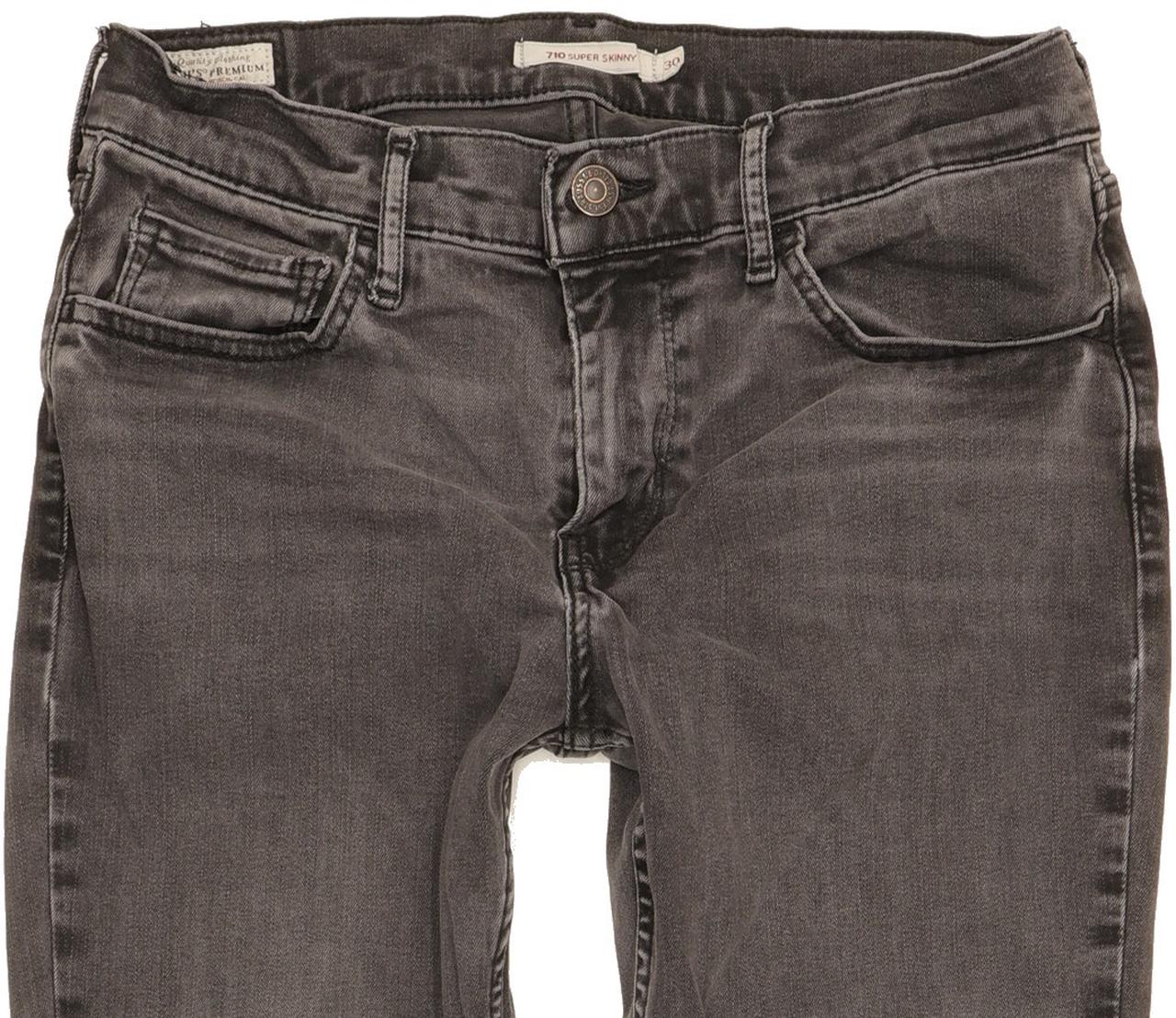 Levi's 710 Super Women Charcoal Skinny Slim Stretch Jeans W30 L30