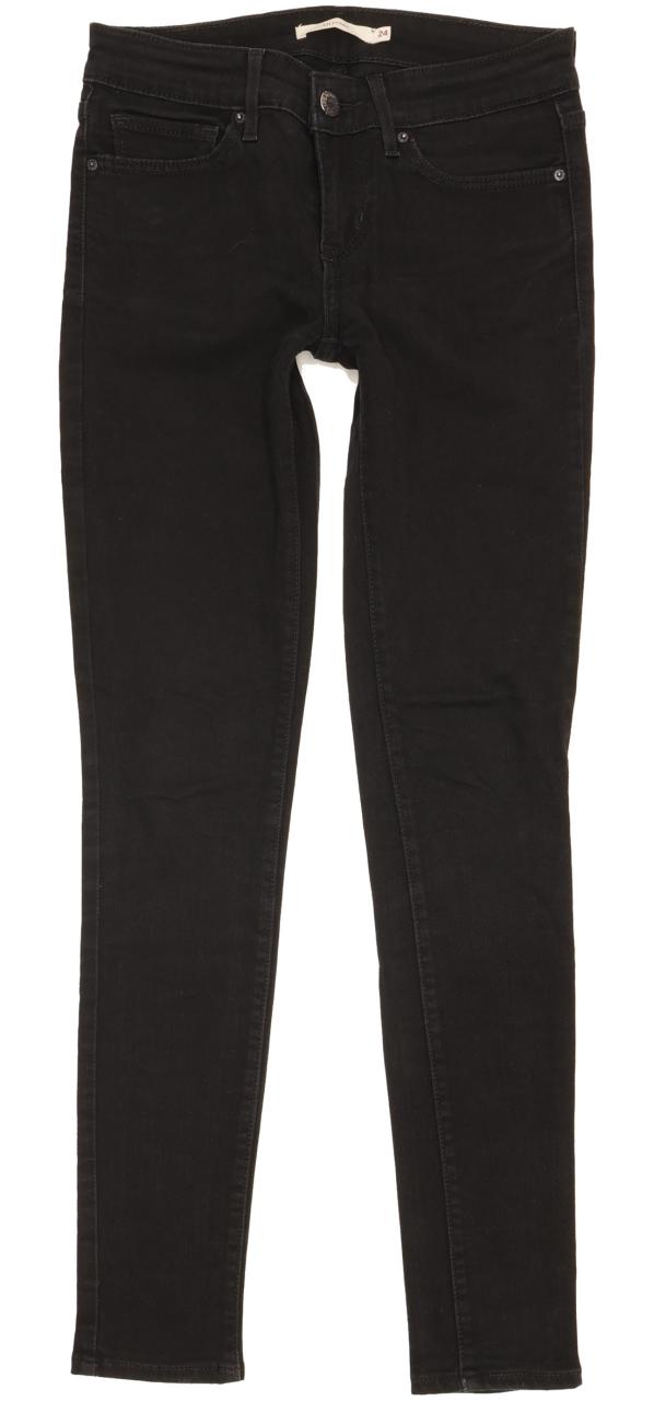 Levi's 711 Women Black Skinny Slim Stretch Jeans W24 L29