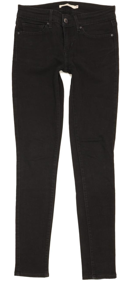 Levi's 711 Women Black Skinny Slim Stretch Jeans W24 L29