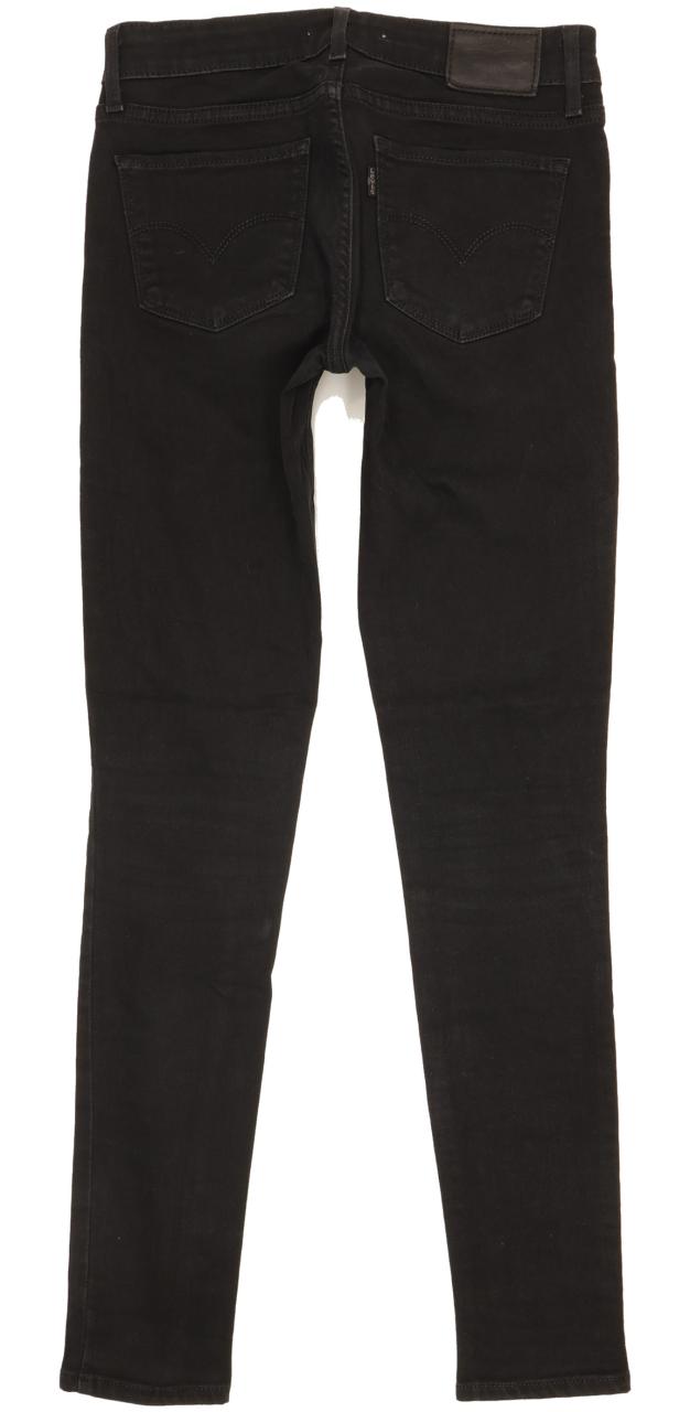 Levi's 711 Women Black Skinny Slim Stretch Jeans W24 L29
