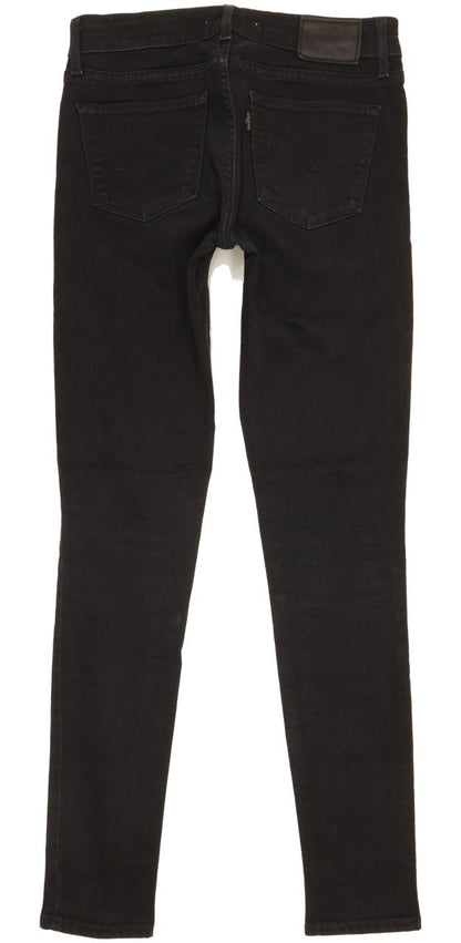 Levi's 711 Women Black Skinny Slim Stretch Jeans W24 L29