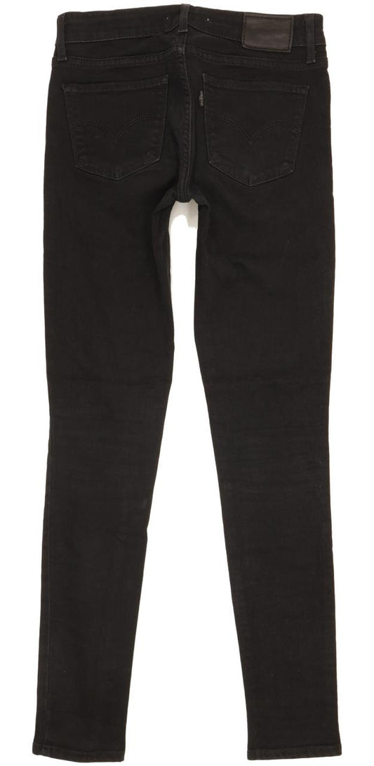 Levi's 711 Women Black Skinny Slim Stretch Jeans W24 L29