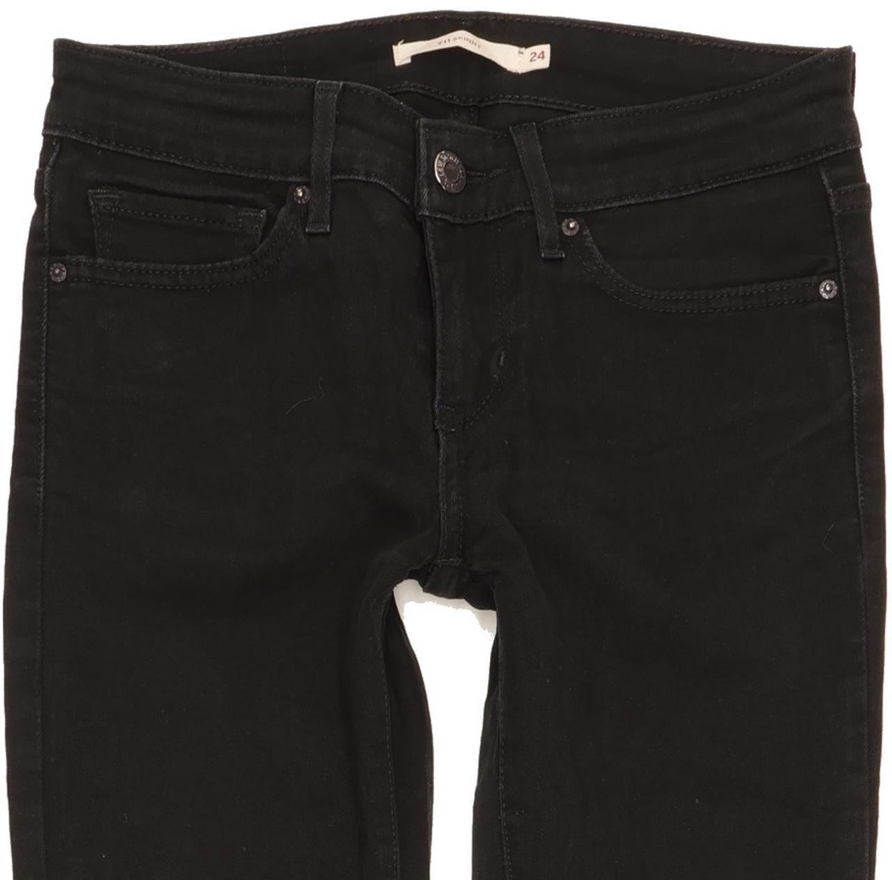 Levi's 711 Women Black Skinny Slim Stretch Jeans W24 L29