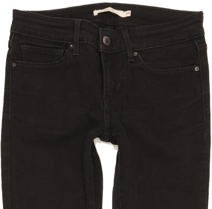 Levi's 711 Women Black Skinny Slim Stretch Jeans W24 L29