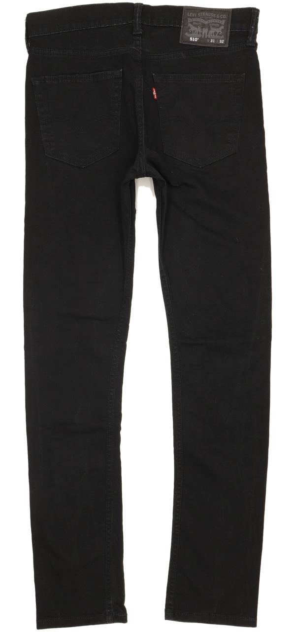 Levi's 510 Men Black Skinny Slim Stretch Jeans W31 L32
