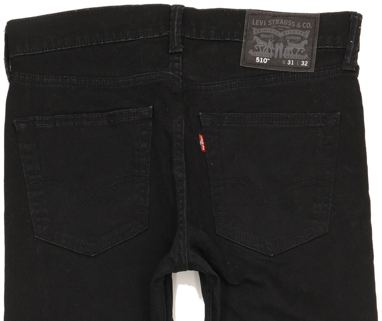 Levi's 510 Men Black Skinny Slim Stretch Jeans W31 L32