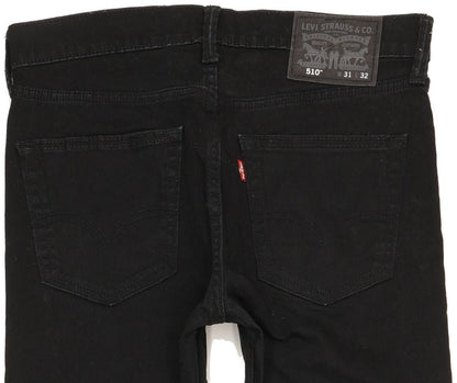 Levi's 510 Men Black Skinny Slim Stretch Jeans W31 L32