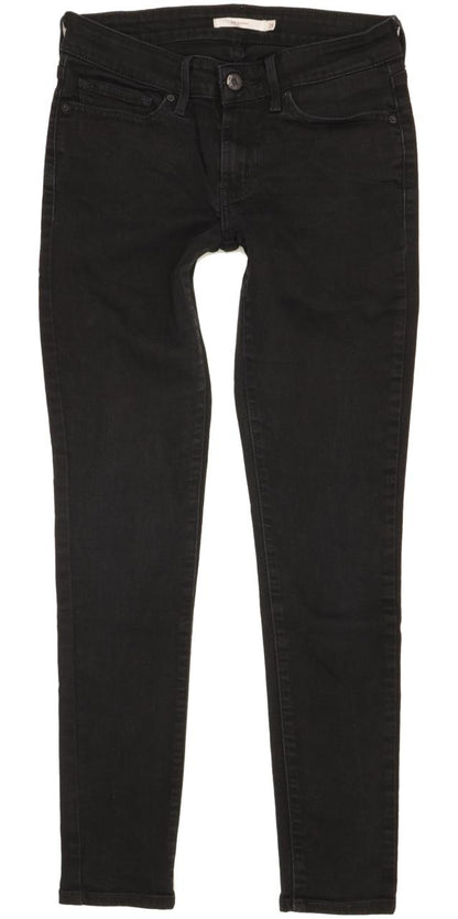 Levi's 711 Women Black Skinny Slim Stretch Jeans W28 L29